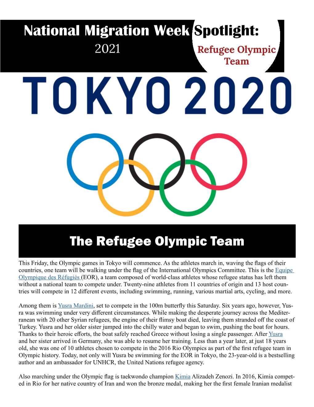 Spotlight on the Refugee Olympic Team
