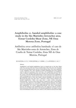 Amphibolite Vs. Banded Amphibolite: a Case Study in the São Martinho