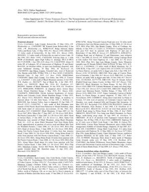 Aliso, 34(2), Online Supplement ISSN 0065-6275 (Print), ISSN 2327-2929 (Online)