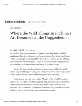 Where the Wild Things Are: China's Art Dreamers at the Guggenheim