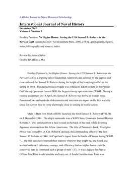 A Global Forum for Naval Historical Scholarship