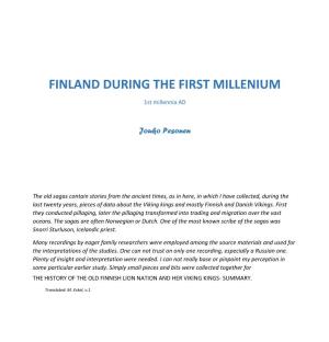 Finland During the First Millenium