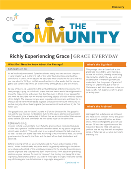 Richly Experiencing Grace | GRACE EVERYDAY