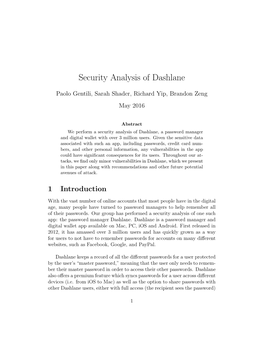 Security Analysis of Dashlane