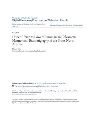 Upper Albian to Lower Cenomanian Calcareous Nannofossil