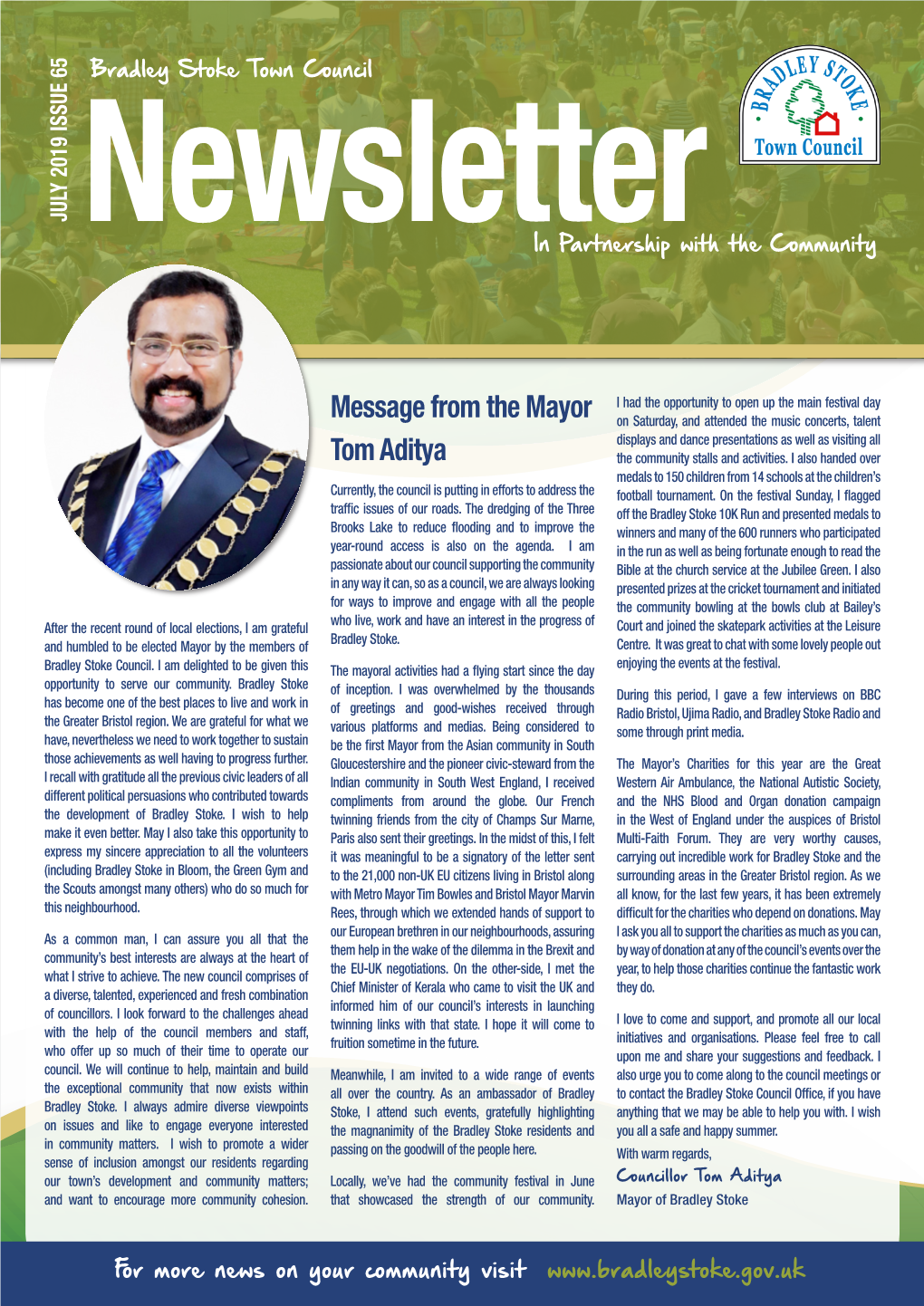 Message from the Mayor Tom Aditya