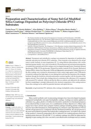 Preparation and Characterization of Some Sol-Gel Modified Silica Coatings Deposited on Polyvinyl Chloride (PVC) Substrates