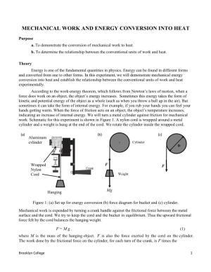 Mechanical Work and Energy Conversion Into Heat