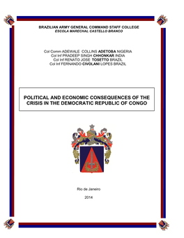 Political and Economic Consequences of the Crisis in the Democratic Republic of Congo