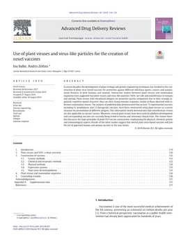 Use of Plant Viruses and Virus-Like Particles for the Creation of Novel Vaccines