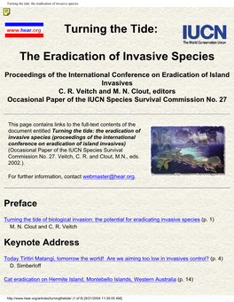 Turning the Tide: the Eradication of Invasive Species