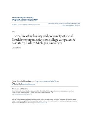 The Nature of Inclusivity and Exclusivity of Social Greek-Letter Organizations
