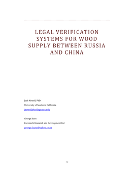 Legal Verification Systems for Wood Supply Between Russia and China