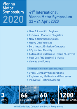 41St International Vienna Motor Symposium 22 – 24 April 2020