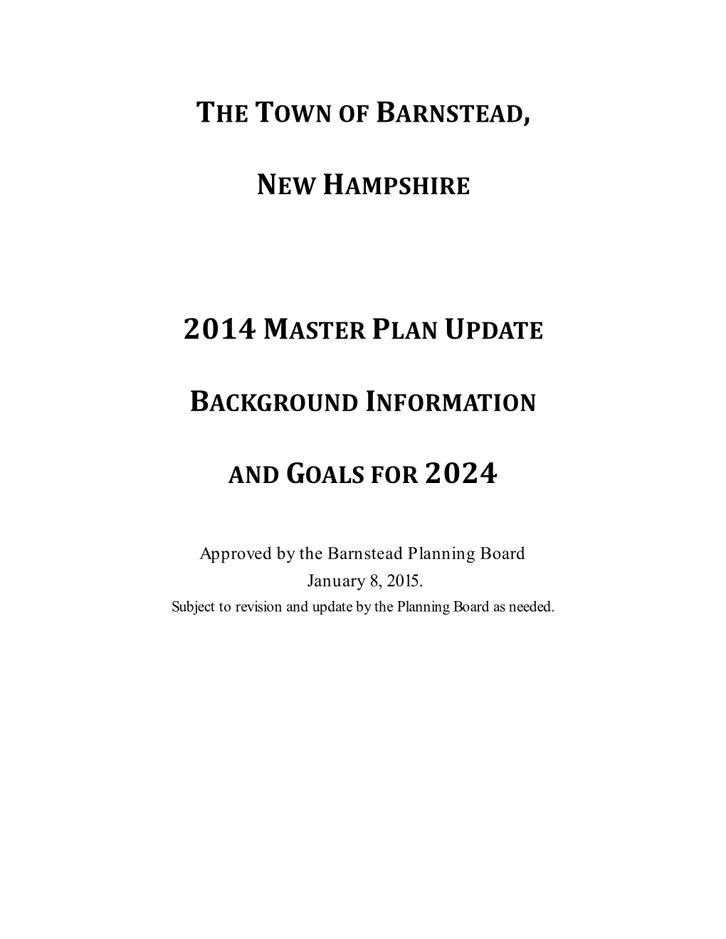 2014 Master Plan Update