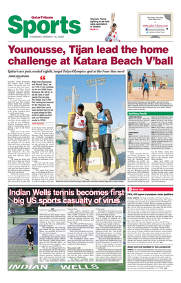 Younousse, Tijan Lead the Home Challenge at Katara Beach V'ball