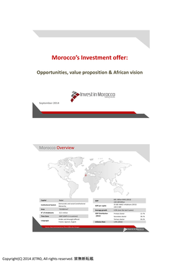 Morocco's Investment Offer