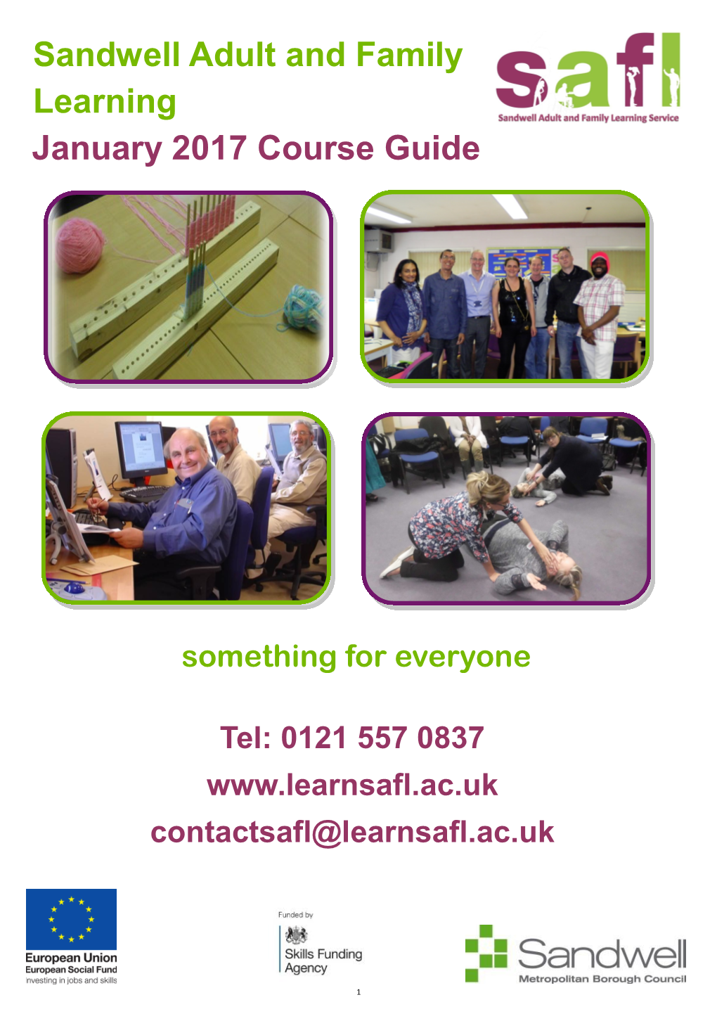 Sandwell Adult and Family Learning January 2017 Course Guide