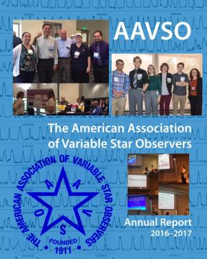 Annual Report 2016–2017 AAVSO