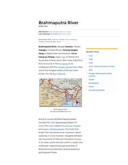 Brahmaputra River RIVER, ASIA
