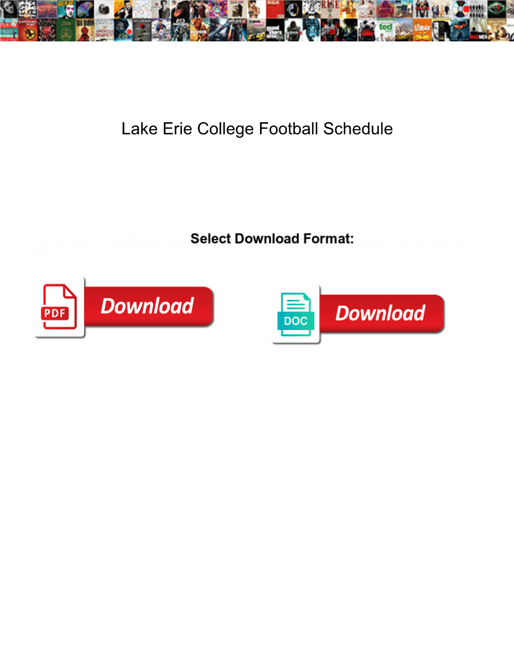 Lake Erie College Football Schedule