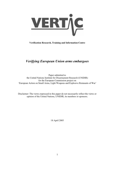 Verifying European Union Arms Embargoes