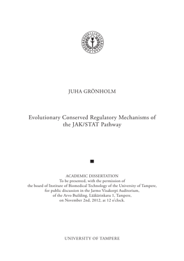 Evolutionary Conserved Regulatory Mechanisms of the JAK/STAT Pathway