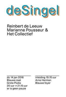 Reinbert De Leeuw Marianne Pousseur & Het Collectief