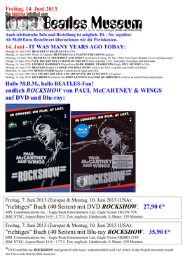 Endlich ROCKSHOW Von PAUL Mccartney & WINGS Auf DVD Und Blu-Ray