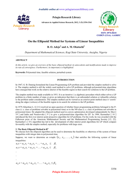 On the Ellipsoid Method for Systems of Linear Inequalities