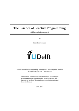 The Essence of Reactive Programming a Theoretical Approach