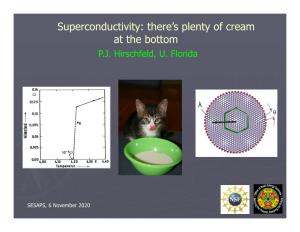 Superconductivity: There’S Plenty of Cream at the Bottom P.J