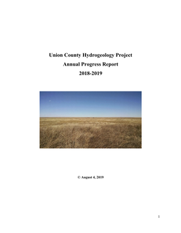 Union County Hydrogeology Project Annual Progress Report 2018