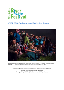 WVRF 2018 Evaluation and Reflection Report