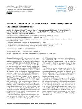 Source Attribution of Arctic Black Carbon Constrained by Aircraft and Surface Measurements
