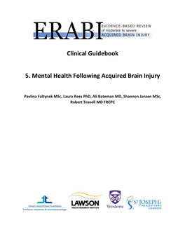 Clinical Guidebook 5. Mental Health Following Acquired Brain Injury