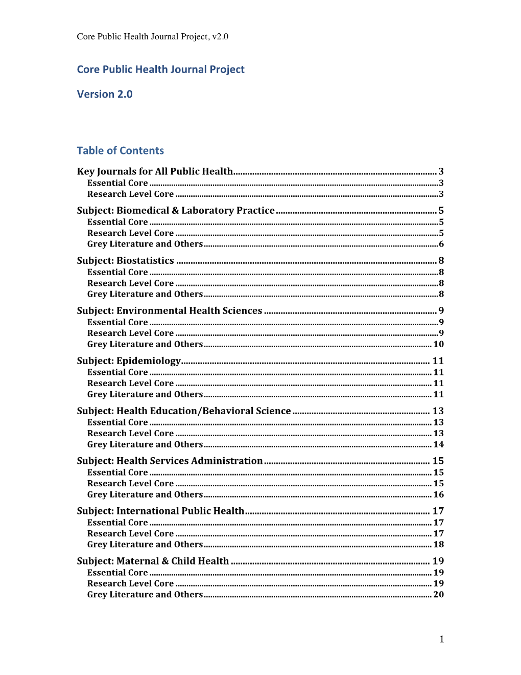 Core Public Health Journal Project V2