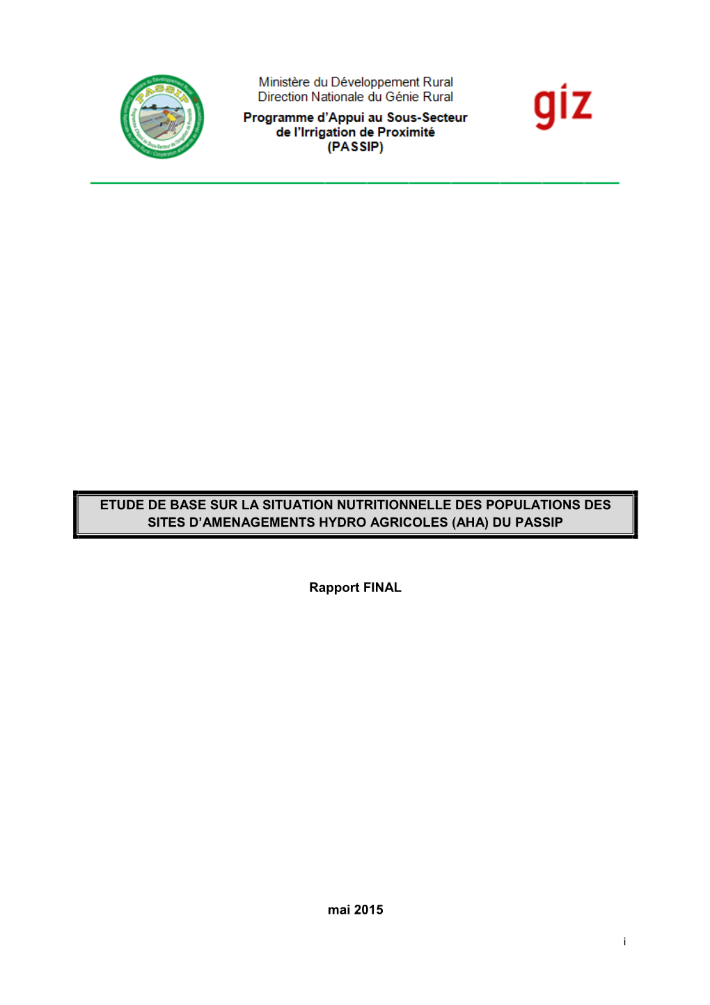 (AHA) DU PASSIP Rapport FINAL Mai 2015