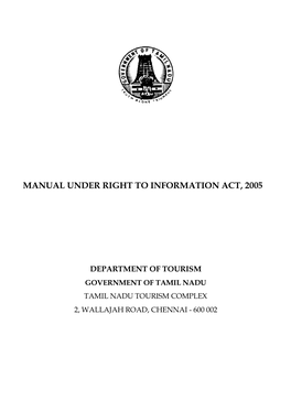 Manual Under Right to Information Act, 2005