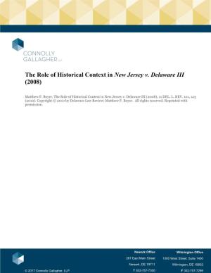 The Role of Historical Context in New Jersey V