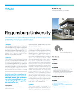 Regensburg University Filr Delivers Improved Collaboration Through Seamless File Access and Sharing from Any Device Or Location