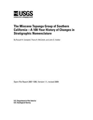 The Miocene Topanga Group of Southern California—A 100-Year History of Changes in Stratigraphic Nomenclature