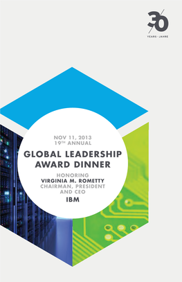Global Leadership Award Dinner Honoring Virginia M