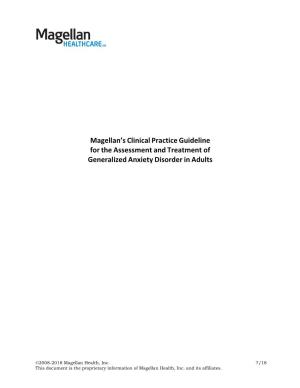 Generalized Anxiety Disorder Clinical Practice Guideline