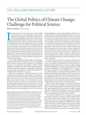 The Global Politics of Climate Change: Challenge for Political Science
