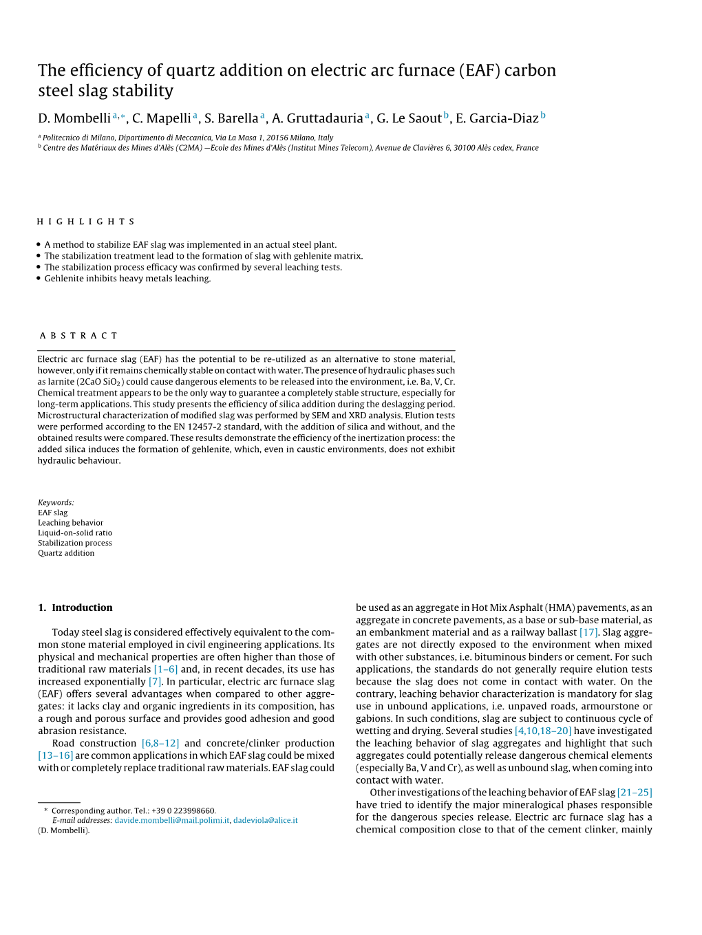 The Efficiency of Quartz Addition on Electric Arc Furnace (EAF)