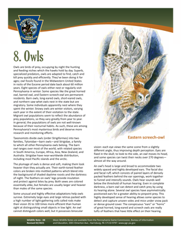 Owls Wildlife Note