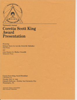 Coretta Scott King Award Presentation