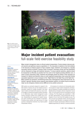 Major Incident Patient Evacuation: Full-Scale Field Exercise Feasibility Study