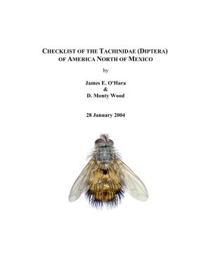 CHECKLIST of the TACHINIDAE (DIPTERA) of AMERICA NORTH of MEXICO By